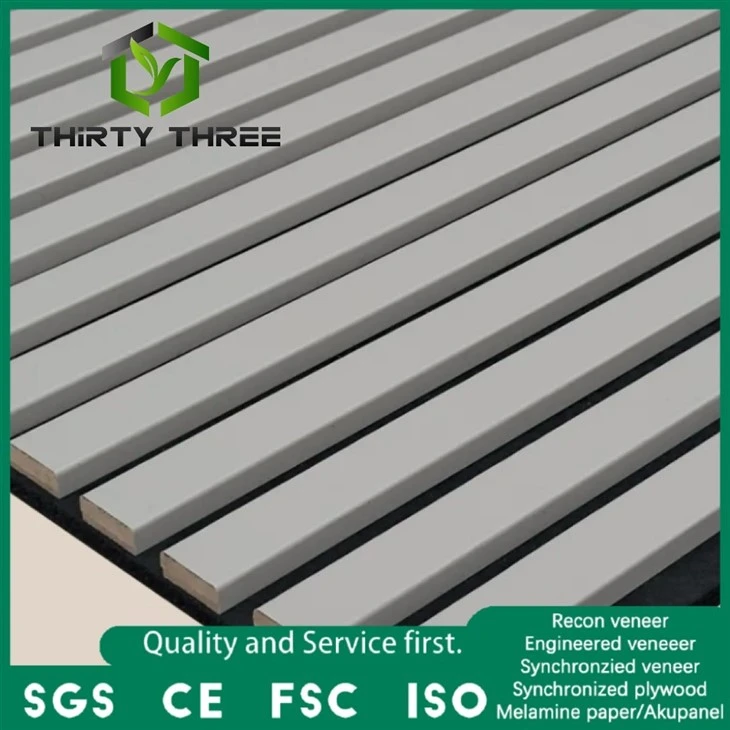 Lower Price PVC Film Acoustic Slat Wood Panels